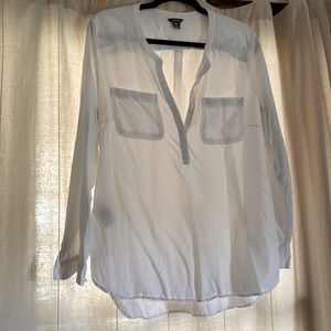 Eddie Bauer White Blouse Size L